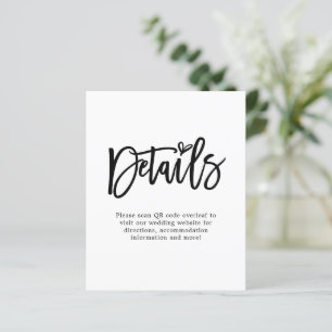 Budget Script QR Code Wedding Details Enclosure
