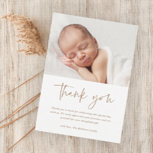  Budget Script Religious Baptism Thank You Card