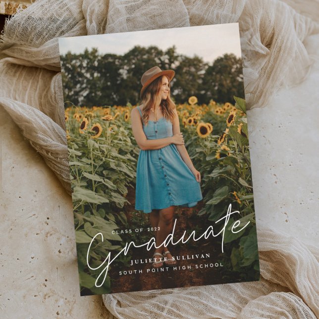 Budget Script Simple Photo Graduation Invitations (Creator Uploaded)