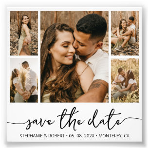 Budget Script Typography Photo Save The Date Print