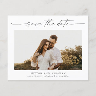 Budget Script Wedding Photo Save the Date