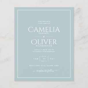 BUDGET Sea Glass MONOCHROME Wedding Flyer