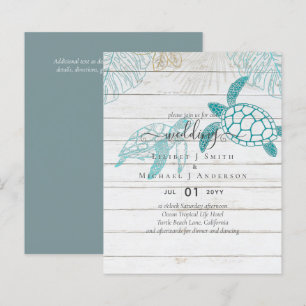 BUDGET  Sea Turtles Wedding Modern Line Art