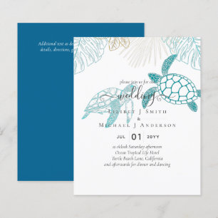 BUDGET  Sea Turtles Wedding Modern Line Art