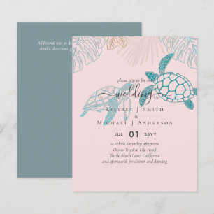 BUDGET  Sea Turtles Wedding Modern Line Art