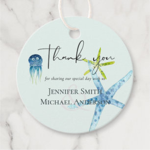 BUDGET Sealife Beach Ocean Wedding Favour Tags