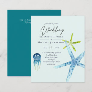 BUDGET Sealife Beach Ocean Wedding Invitations