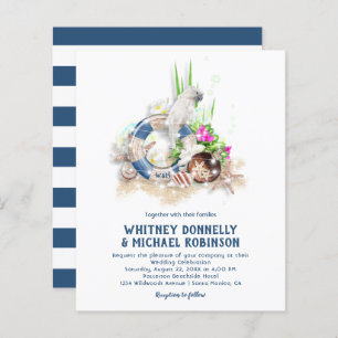 Budget Seaside Beach Wedding Invitations