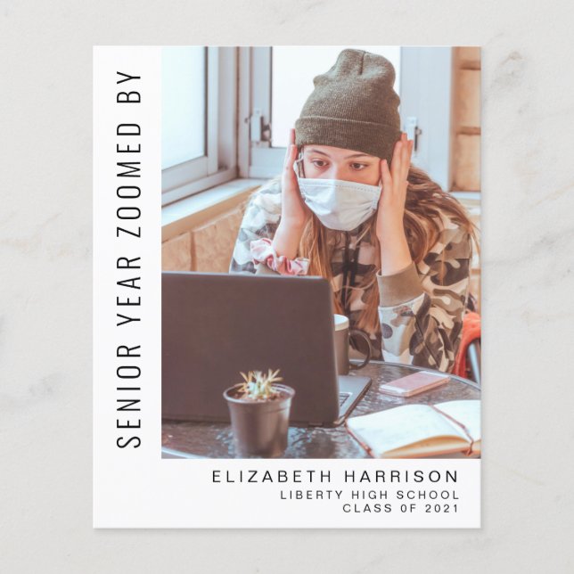 Budget Senior Year Zoomed By Photo Graduation (Front)