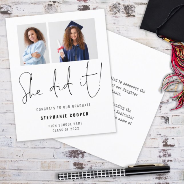 Budget She Did It  2 Photo 2024 Grad Announcement (Creator Uploaded)