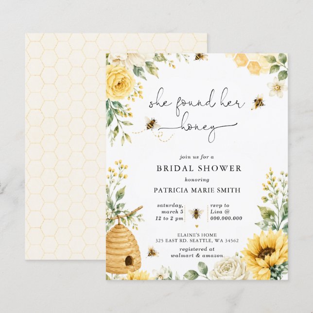 Budget She Found Her Honey Bee Bridal Shower (Front/Back)