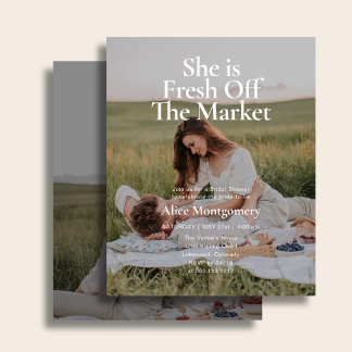 Budget She Is Fresh Off Photo Bridal Shower Flyer