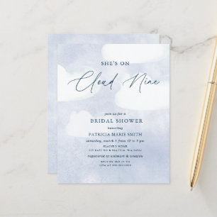 Budget She is on Cloud Nine Bridal Shower Invite
