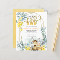 Budget  She's A Wild One First Birthday Invitation