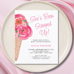 Budget She's Been Scooped Up Bridal Shower Invite