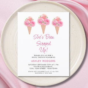 Budget She's Been Scooped Up Bridal Shower Invite