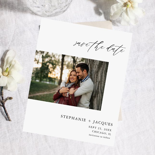 Budget Side H Photo Modern Save the Date Flyer (Creator Uploaded)