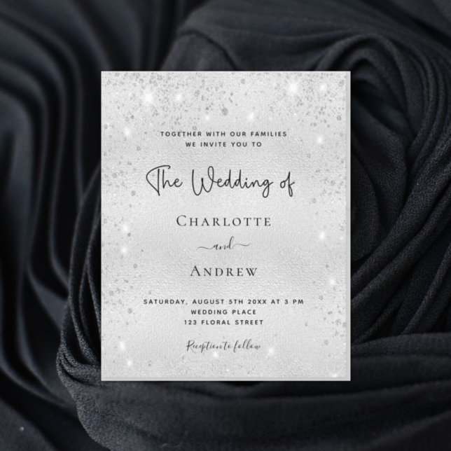 Budget silver glitter modern elegant wedding (Creator Uploaded)