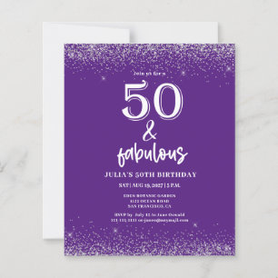 Budget Silver Glitter Purple 50th Birthday Party 
