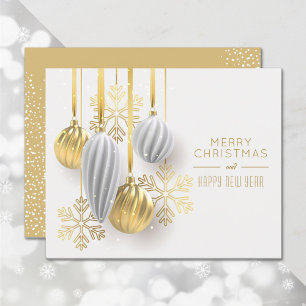 Budget Silver Gold Ornament Holiday Greeting Cards