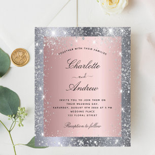 Budget silver pink glitter elegant wedding