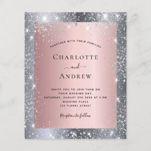Budget silver pink glitter elegant wedding