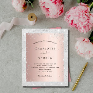 Budget silver rose gold glitter elegant wedding