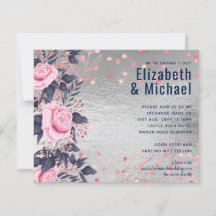 BUDGET Silver Rosegold Navy Pink Metallic Wedding