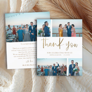 Budget Simple 4 Photo Thank you Wedding