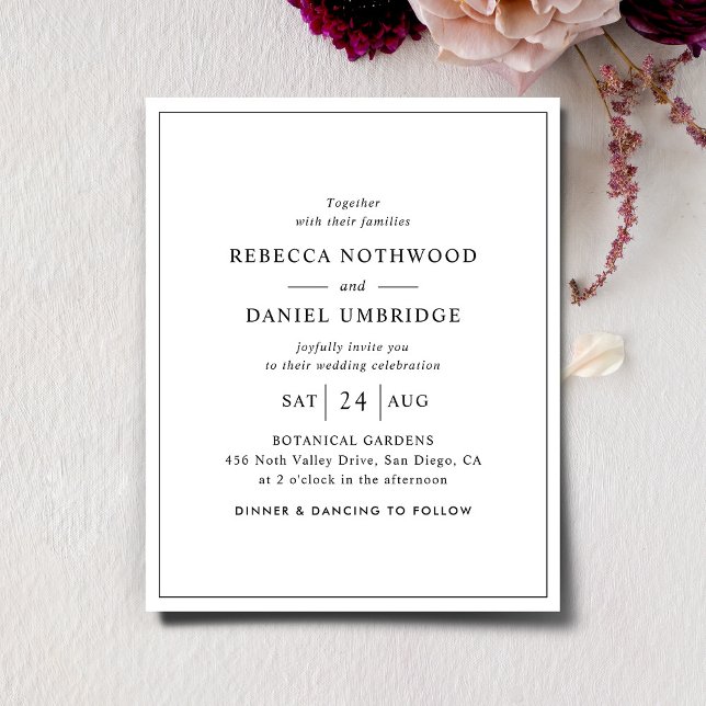 Budget Simple All-in-One Wedding Invitation (Creator Uploaded)