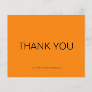 Budget Simple Autumn Orange Thank You Card