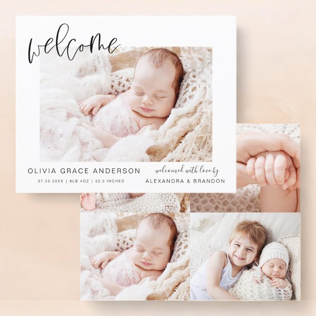 Budget Simple Baby Announcement Photo Collage (Creator Uploaded)