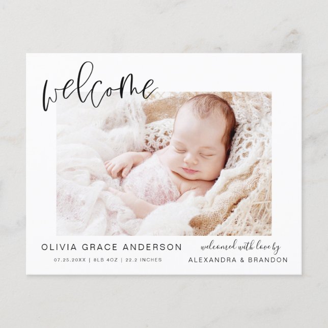 Budget Simple Baby Announcement Photo Collage Flye Flyer (Front)