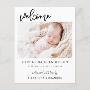 Budget Simple Baby Announcement Photo Collage Flyer