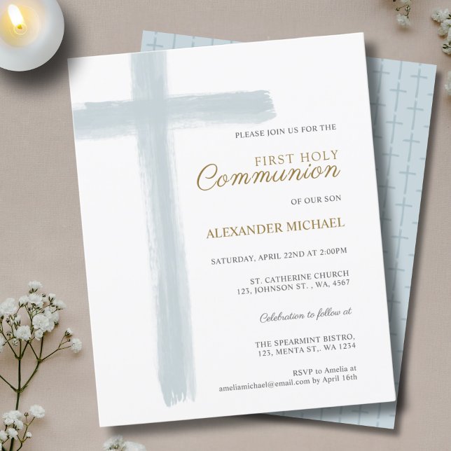 Budget Simple Blue Cross Boy First Holy Communion (Creator Uploaded)