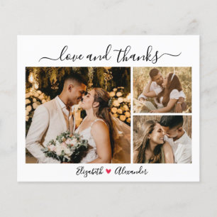 Budget Simple Collage Wedding Thank You Flyer