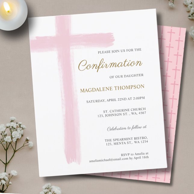 Budget Simple Confirmation Pink Cross Girl (Creator Uploaded)