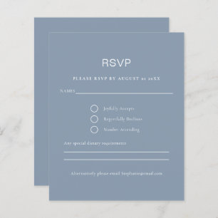 Budget Simple Dusty Blue RSVP Card