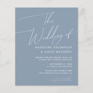 BUDGET Simple Dusty Blue Script The Wedding