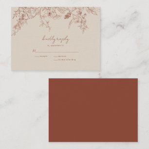 Budget Simple Elegance Boho Floral RSVP Card