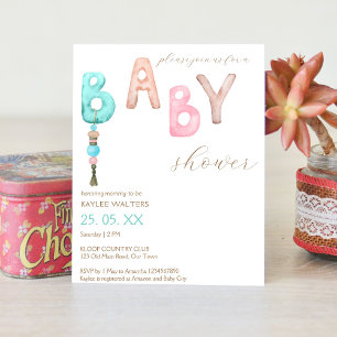 Budget simple elegant baby shower invitation