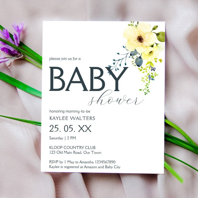 Budget simple elegant baby shower invitation (Creator Uploaded)