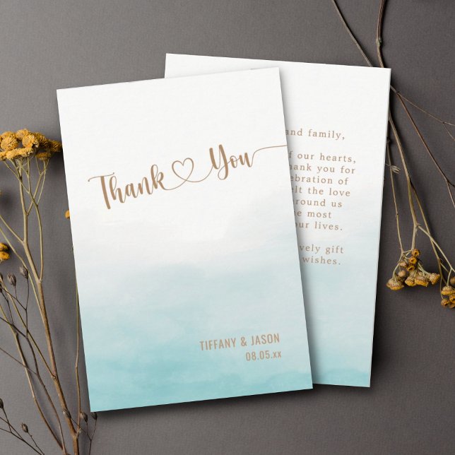 Budget Simple Elegant Custom Minimalist Wedding Thank You Card (Creator Uploaded)