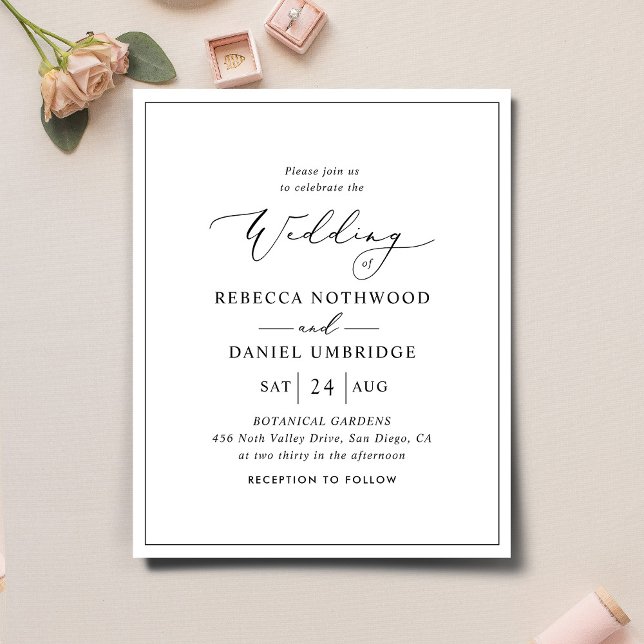 Budget Simple Elegant Modern Wedding Invitation (Creator Uploaded)