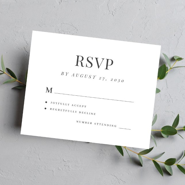 Budget simple elegant modern wedding rsvp card (Creator Uploaded)