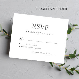 Budget simple elegant modern wedding rsvp FLYER