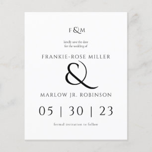 Budget Simple Elegant Non Photo Save the Date