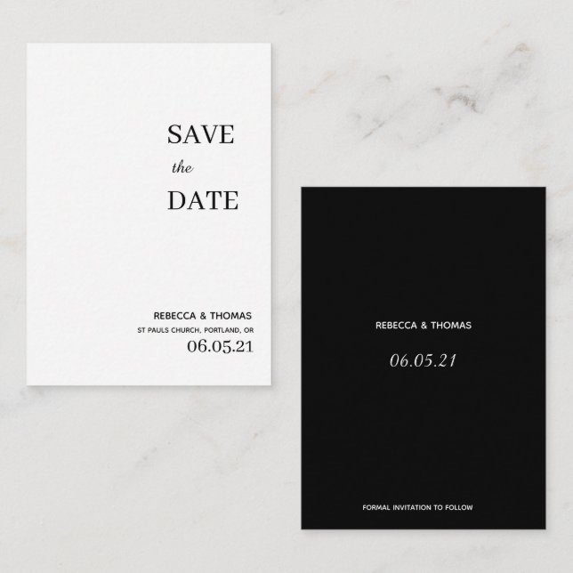 budget simple elegant non photo save the date card (Front/Back)