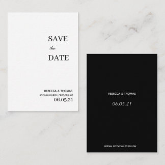 budget simple elegant non photo save the date card