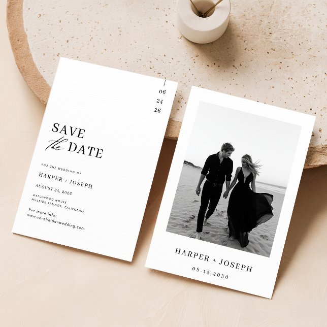 Budget Simple Elegant Photo Wedding Save The Date (Creator Uploaded)